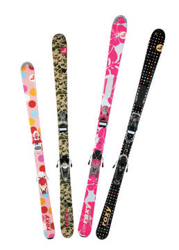 Roxy's new women's ski line features (L to R) the PolkaDots.com, Snow Angel, Sidewalk Surf and Palm Beach Polka. (photo: Roxy)