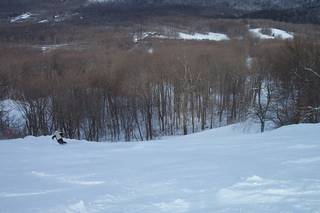 Belleayre's Snowsports Director Don Boyce on the Algonquin trail.