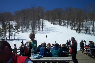 Belleayre's sun deck in mid-April.