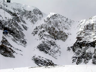 Big Couloir and Little Couloir, accessed via Big Sky's Lone Peak Tram, aren't for the faint of heart. (photo: FTO/Matt Duffy)