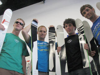 Partners Dan Nebeker, Jared Richards, Adam Hepworth and Shane Larsen (left to right) have founded Bluehouse Skis in Salt Lake City utilizing a unique bamboo core. (photo: FTO/Marc Guido)