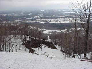 The liftline on Bromont's east side has already been cut