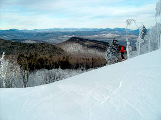 Many of Gore Mountain's trails feature vistas of the Adirondack High Peaks off to the north.