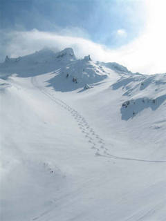 No need to farm lines on the northwest face of the Zhupanovsky volcano. (photo: FTO/Sabine Walther)