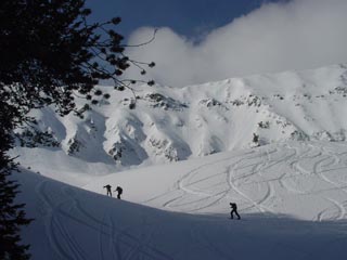 The Headwaters loom above Moonlight Basin's Stillwater Bowl. (photo: Moonlight Basin Ski Resort)