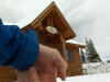 New snow on Monday at the warming hut atop Peak 7 at Breckenridge (photo: Breckenridge Ski Resort)