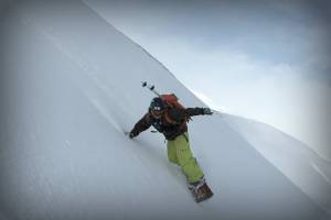 Professional snowboarder with Type 1 diabetes, Sean Busby of Fountain Green, Utah, rides remote summits near Dalvik, Iceland. Professional snowboarder with Type 1 diabetes, Sean Busby of Fountain Green, Utah, rides remote summits near Dalvik, Iceland.
