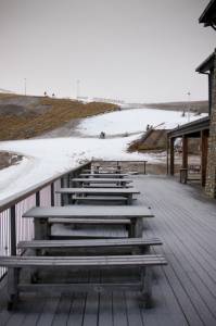 The slopes of Snow Park NZ on Monday showed only limited amounts of manmade snow. (photo: Bel Jones) The slopes of Snow Park NZ on Monday showed only limited amounts of manmade snow. (photo: Bel Jones)