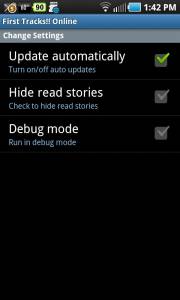 Android app settings