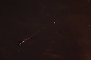 A meteor streaks across the sky during the Perseid Meteor Shower. (photo: Jared Tennant) A meteor streaks across the sky during the Perseid Meteor Shower. (photo: Jared Tennant)