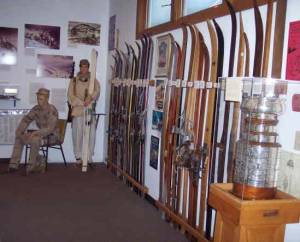 The ski timeline and 10th Mountain Division segments of the New England Ski Museum's permanent exhibit. (photo: NESM) The ski timeline and 10th Mountain Division segments of the New England Ski Museum's permanent exhibit. (photo: NESM)