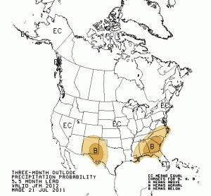 The National Weather Service's precipitation outlook for Jan.-Mar. 2012. (image: CPC)