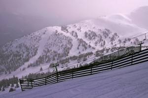 The view from the top of Marmot Basin's old Paradise Chair, set to be replaced this season with a high-speed quad, toward the west-facing runs of Eagle Ridge. (photo: FTO/Kevin Gawenus)