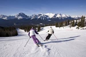 Lake Louise's long south-facing groomers. (photo: Henry Georgi)