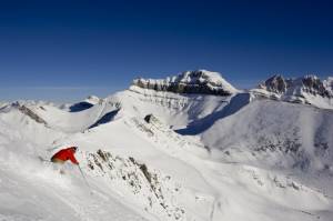 Much of Lake Louise's signature terrain is on its north-facing back side. (photo: Henry Georgi) Much of Lake Louise's signature terrain is on its north-facing back side. (photo: Henry Georgi)