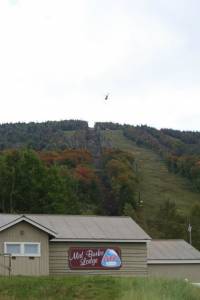 Flying concrete for Burke Mountain's new Mid-Burke Express chairlift. (photo: Burke Mountain Resort)