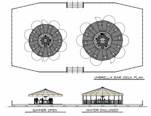 An architect's rendering of Killington's new Roaring Brook Umbrella Bar, which will replace the Superstar Pub destroyed by flood waters in August. (image courtesy: Killington Resort)