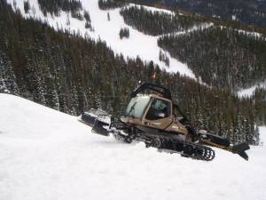 Snow groomers winch cat the start of the Birds of Prey Giant Slalom course at Beaver Creek, Colo. last week. (photo: Beaver Creek Resort) Snow groomers winch cat the start of the Birds of Prey Giant Slalom course at Beaver Creek, Colo. last week. (photo: Beaver Creek Resort)
