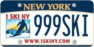 New York State's new "I SKI NY" license plate New York State's new "I SKI NY" license plate