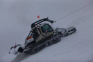 Race officials in Courchevel used a winch cat overnight to try to get the course ready for today's women's World Cup slalom. (photo: Vail Valley Foundation) Race officials in Courchevel used a winch cat overnight to try to get the course ready for today's women's World Cup slalom. (photo: Vail Valley Foundation)