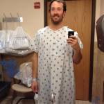 "Personally if I was going to pick a dress to wear, I'd at least have chosen one that would cover my butt when I had to get up," snowboarder Seth Wescott posted from his hospital room in Vail, Colo. on Monday. (photo: Facebook)