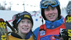 American mogul skiers Hannah Kearney and Jeremy Cota celebrated podiums in dual moguls at Mont Gabriel Saturday in the FIS Freestyle World Cup. (photo: USSA) American mogul skiers Hannah Kearney and Jeremy Cota celebrated podiums in dual moguls at Mont Gabriel Saturday in the FIS Freestyle World Cup. (photo: USSA)