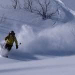 First Tracks!! Online Media editor Marc Guido, of Salt Lake City, enjoys several feet of new powder on Sunday at Snowbasin Resort near Ogden, Utah. (photo: FTO/Amy Zaref)