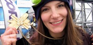 Montreal's Kaya Turski with X Games Gold on Thursday. (photo: CFSA)