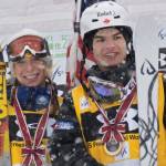 Saturday's World Cup gold medalists and moguls leaders Hannah Kearney, of Norwich, Vt., and Mikael Kingsbury of Deux-Montagnes, Quebec, Canada pose in Naeba, Japan. (photo: USSA/Garth Hagar) Saturday's World Cup gold medalists and moguls leaders Hannah Kearney, of Norwich, Vt., and Mikael Kingsbury of Deux-Montagnes, Quebec, Canada pose in Naeba, Japan. (photo: USSA/Garth Hagar)