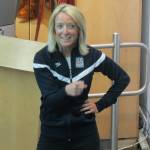 Shannon Bahrke speaks to members of the media at Utah Olympic Park in Park City in December. (photo: FTO/Marc Guido)