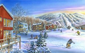 An artist's rendering of the new slopeside homes approved for Burke Mountain ski area in Vermont. (image: Camber Heights) An artist's rendering of the new slopeside homes approved for Burke Mountain ski area in Vermont. (image: Camber Heights)