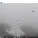 Rain obscured the summit webcam view of Mont Sainte-Anne's north side on Friday afternoon. (photo: RCR)