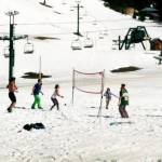 Guests combined spring skiing and riding with volleyball this past weekend at Crystal Mountain. (photo: Crystal Mountain Resort) Guests combined spring skiing and riding with volleyball this past weekend at Crystal Mountain. (photo: Crystal Mountain Resort)