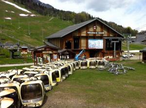 New 10-seat gondola cabins already sit ready to go in Méribel. (photo: Méribel Tourist Office)