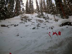 The in-bounds avalanche at Winter Park that killed Christopher Norris, of Evergreen, Colo., on January 22. (photo: CAIC)