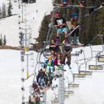 Skiers and snowboarders take their final rides on Snowbird's Little Cloud double on Sunday. (photo: Matt Crawley) Skiers and snowboarders take their final rides on Snowbird's Little Cloud double on Sunday. (photo: Matt Crawley)