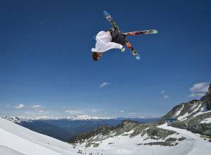 Canadian halfpipe team head coach Trennon Paynter on the Blackcomb Glacierin Whistler, British Columbia, Canada last month. (photo: Paul Wright/CFSA)