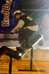 Rainy rail action Saturday night at the Parklife Invitational in Queenstown, New Zealand (photo: NZSki) Rainy rail action Saturday night at the Parklife Invitational in Queenstown, New Zealand (photo: NZSki)