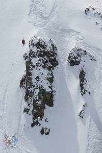 Cody Townsend, of Squaw Valley, Calif., airs to victory Friday at the Swatch Skiers Cup in Valle Nevado, Chile. (photo: D. Daher)