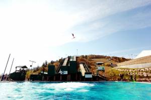 U.S. Freestyle Team water ramp training at the Utah Olympic Park in Park City (photo: Sarah Brunson/U.S. Ski Team)