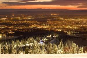 The evening view from atop Mt. Seymour (photo: Mt. Seymour) The evening view from atop Mt. Seymour (photo: Mt. Seymour)