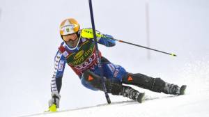 Sweden's Andre Myhrer skis to victory in Sunday's World Cup slalom in Levi, Finland. (photo: FIS Alpine)
