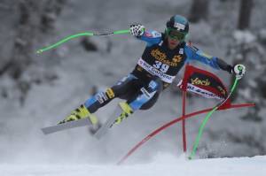 Steven Nyman races down the Saslong course while competing in the Audi FIS Alpine Ski World Cup Downhill race on Saturday in Val Gardena, Italy. (photo: Mitchell Gunn/ESPA)