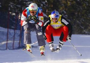 Canada's Brady Leman competes in the men's finals of a World Cup ski cross race at Nakiska ski area in Alberta, Canada on Saturday. (photo: Roger Witney/Alpine Canada)