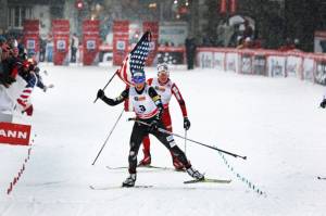 Kikkan Randall wins the freestyle sprint World Cup over the weekend in Quebec City. (photo: Reese Brown) Kikkan Randall wins the freestyle sprint World Cup over the weekend in Quebec City. (photo: Reese Brown)