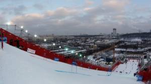 The ramp constructed to host the Moscow City Event in the Russian capital on Tuesday night. (photo: FIS Alpine)