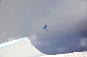 Chas Guldemond, of Reno, Nev., wins Friday's slopestyle finals at the 2013 Sprint U.S. Snowboarding Grand Prix at Copper Mountain, Colo. (photo: Sarah Brunson/U.S. Snowboarding)