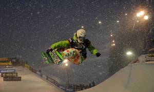 Clair Bidez rides the halfpipe at Park City Mountain Resort during the Sprint Grand Prix stop at the Utah resort in 2010. (photo: USSA/Tom Kelly)