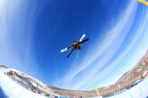 Skier David Wise, of Reno, Nev., competes in the halfpipe during the 2013 Visa U.S. Freeskiing Grand Prix in Park City, Utah. (file photo: USSA/Sarah Brunson)