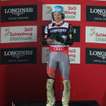 Park City, Utah's Ted Ligety on the podium after winning the Alpine FIS Ski World Championships Super Combined race in February in Schladming, Austria. (photo: Mitchell Gunn/ESPA)